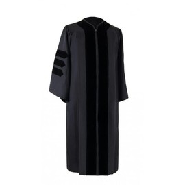CLERKMANS Unisex Classic Doctoral PhD Graduation Gown - Doctorate Robe 45 (5'0"-5'2")