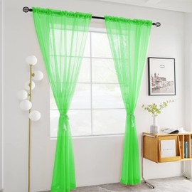 youleyar - Cortina de gasa con bolsillo para barra de cortina, 2 paneles blanco, beige, negro, gris, café, 52 pulgadas de ancho, 90 pulgadas de largo, 1 par para cocina, recámara, niños, sala de