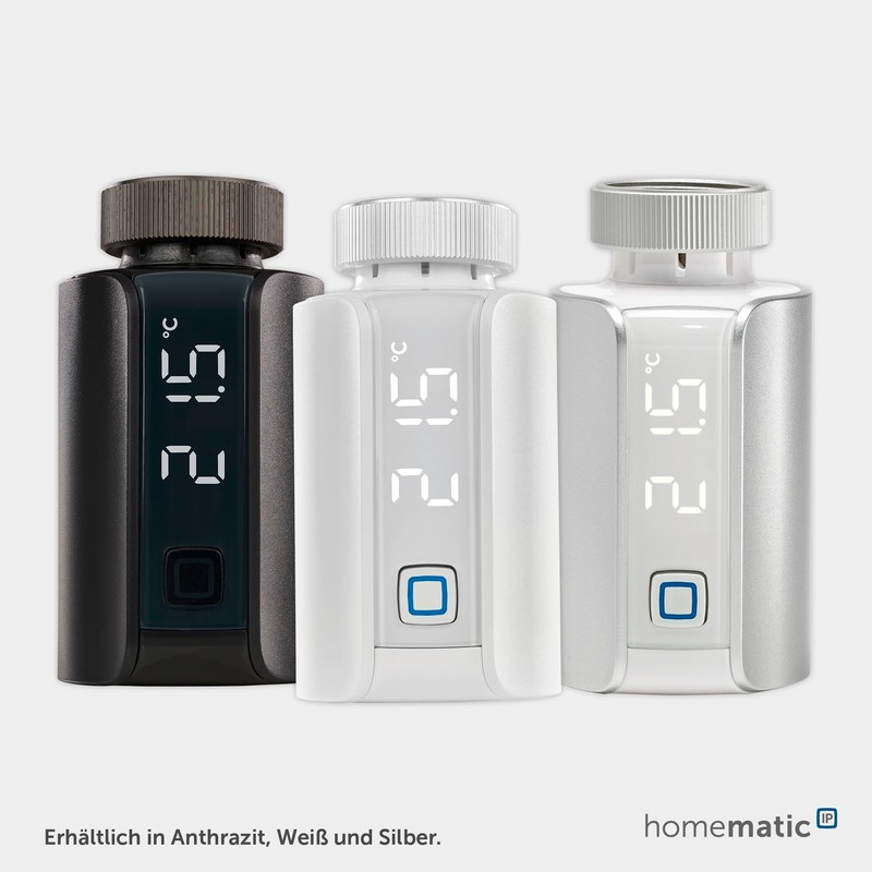 Homematic IP Smart Home Radiator Thermostat – Evo, Anthracite, Digital,