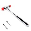 Comdent Babinsky Buck Hammer, Neurological Reflex Hammer 7" Diagnostic Examination, with Pin & Brush, Stainless steel (Red)