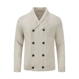 Sliktaa Men's Cardigan Outdoor Leisure Winter Spring Warm Jumper, beige