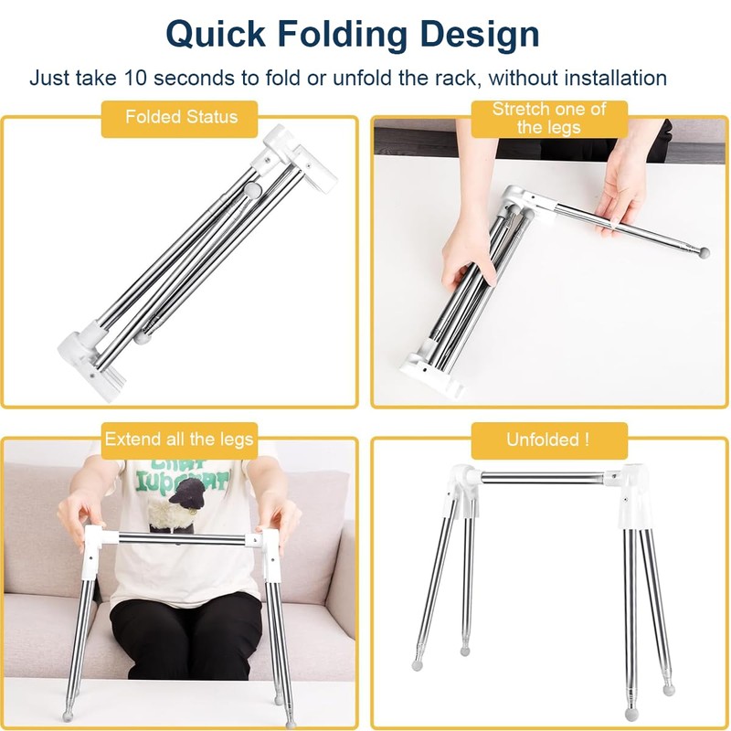 ANLEBUY Portable Garment Rack, Folding Clothes Rack, Collapsible Clothing Rack