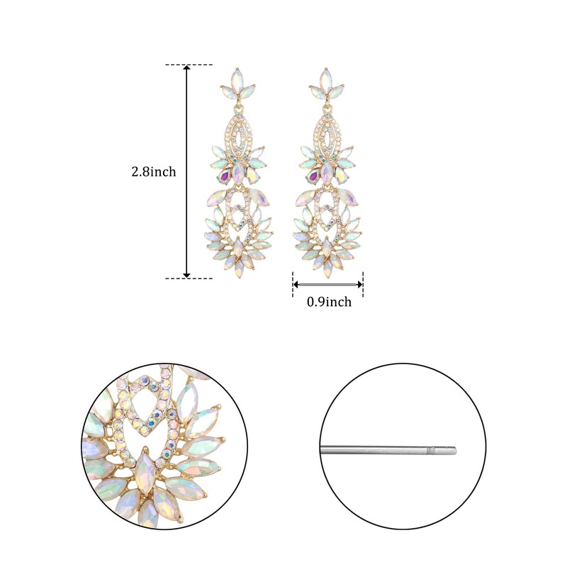 Tuliper Alloy Earrings with Sparkling Austrian Crystal, Trendy Dangle Earrings