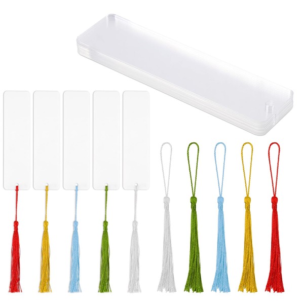 60Pcs Clear Acrylic Bookmarks Blank Clear Acrylic Craft Bookmarks 30Pcs