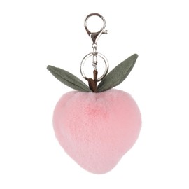 Apricot Lamb Peach Fruit Food Cute Keychain, Soft Stuffed Plush Keychain Toys for Kids’ Backpack, Purse, 3.2 Inches