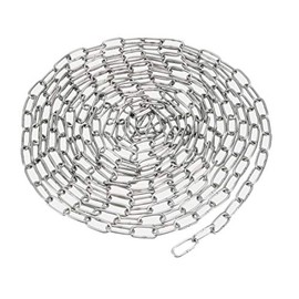 sourcing map Stainless Steel 304 Hardened Proof Coil Chain 2.5m Length 1.2mm Thickness Zinc Plated