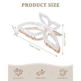 ACECHA 2 Pack Gold Metal Bow Hair Claw Clips for Women, Large Non-slip Butterfly Hairclips for Thin Thick Hair Claws Strong Hold Styling (Checkered)