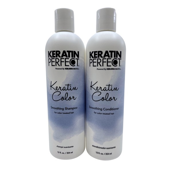 Keratin Perfect Keratin Care Smoothing Shampoo & Conditioner Color Hair 12 OZ Ea