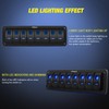Nilight 8 Gang Aluminum Rocker Switch Panel Toggle Dash 5