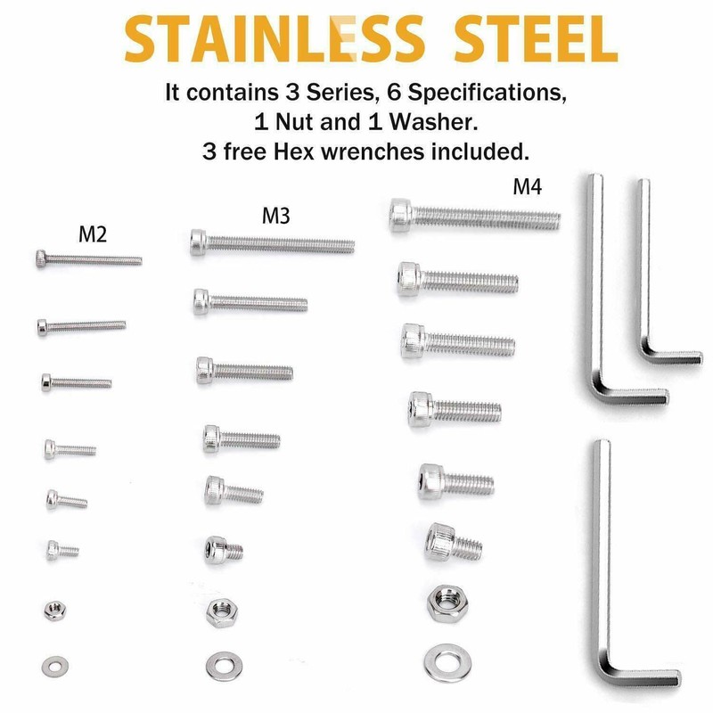 DIGISHUO 1080Pcs M3/M4/M5 304 Stainless Steel Screw Bolts and Nuts