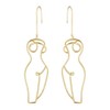 Abstract Gold Fun Statement Human Face Shaped Earrings Geometric Hollow