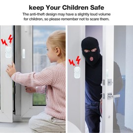 HIIXHC Door Window Alarm, 95DB Door Alarms for Kids Safety, Wireless Sensor Door Window Burglar Alarm-Window Pool Alarms for Home (3 Pack)