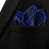 S&W SHLAX&WING Suit Men's Pocket Square Blue Navy Paisley Handkerchief