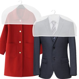 12PCS PEVA Garment Shoulder Covers for Clothes, Breathable Protective Shoulder Cover, Clear Hanging Garment Protectors Dust Covers for Suit, Jackets, Coats, Dress Closet Storage