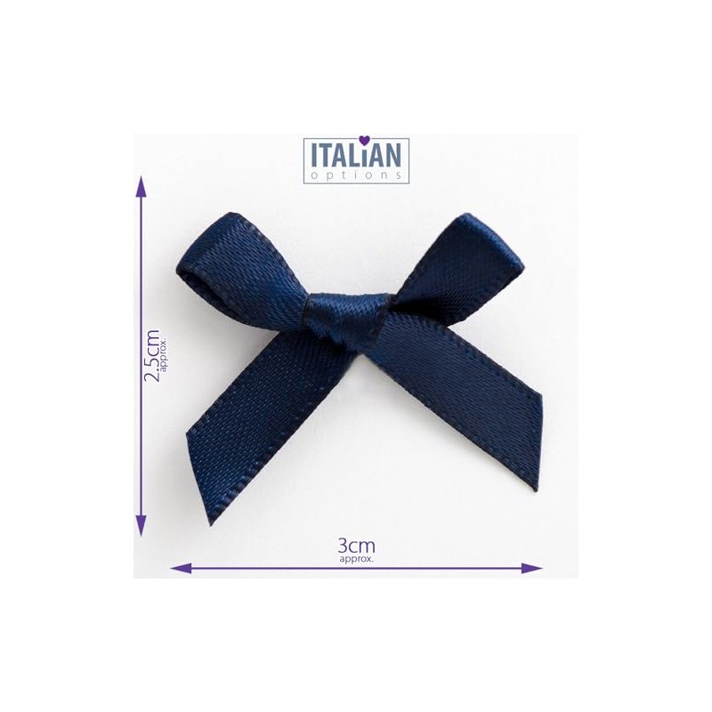 Italian Options Satin Craft Bows 100-Piece Pack, 3 cm Bow