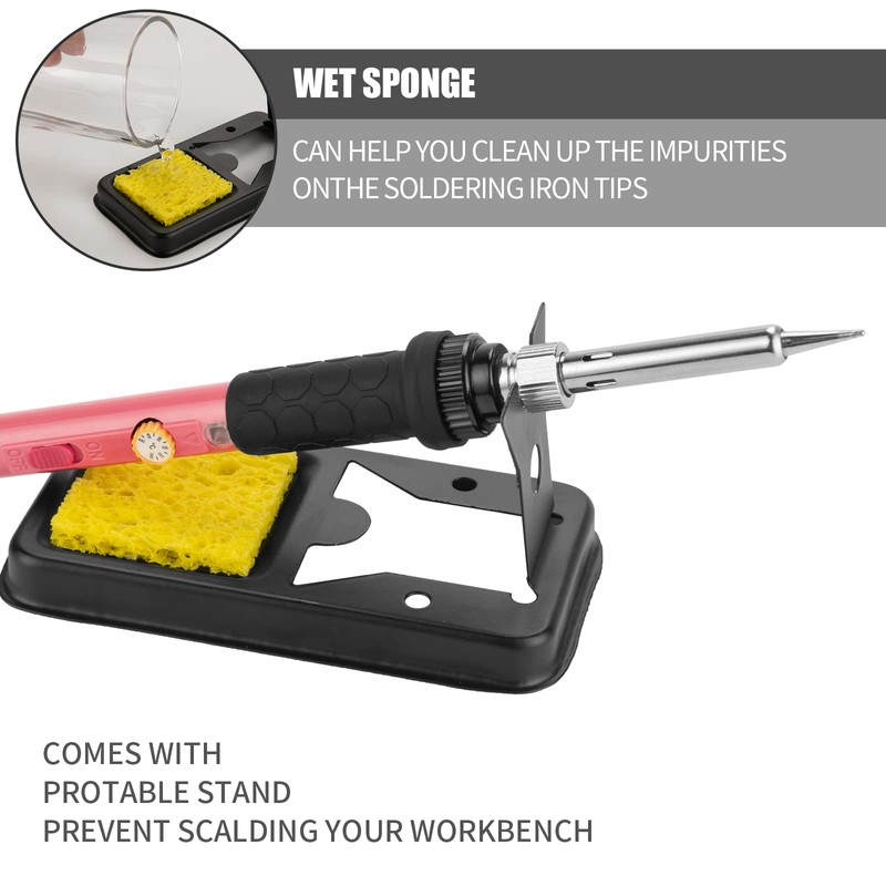 Soldering Iron Kit, 60W Soldering Iron with 5pc Interchangeable Tips,