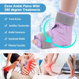 NEWGO NEWGO Ice Pack Foot Ice Pack Wrap for Plantar Fasciitis, Gel Ice Pack for Ankle Foot Surgery Recovery, Achilles Tendonitis, Broken Foot, Hot Cold Therapy Ice Boot - Purple