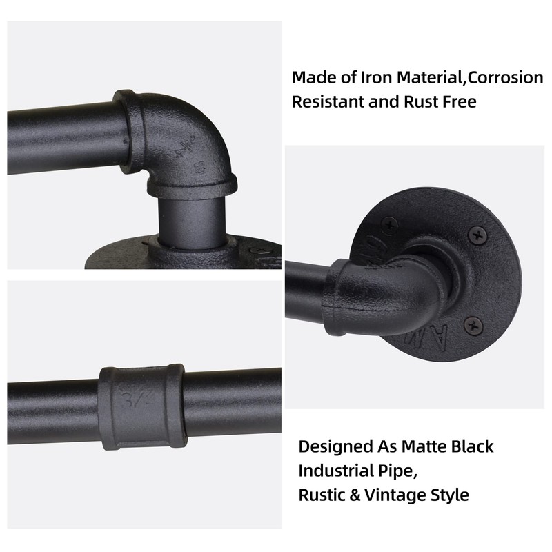 DSDS Industrial Pipe Towel Rack Towel Bar, Heavy Duty Bathroom