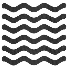 sourcing map 6pcs Non Slip Bathtub Stickers Bath Shower Floor 7.1" Anti-Slip Sticker Tape S-Shape Style Decals for Bathroom Kitchen Bathtub Treads Stairs, Black