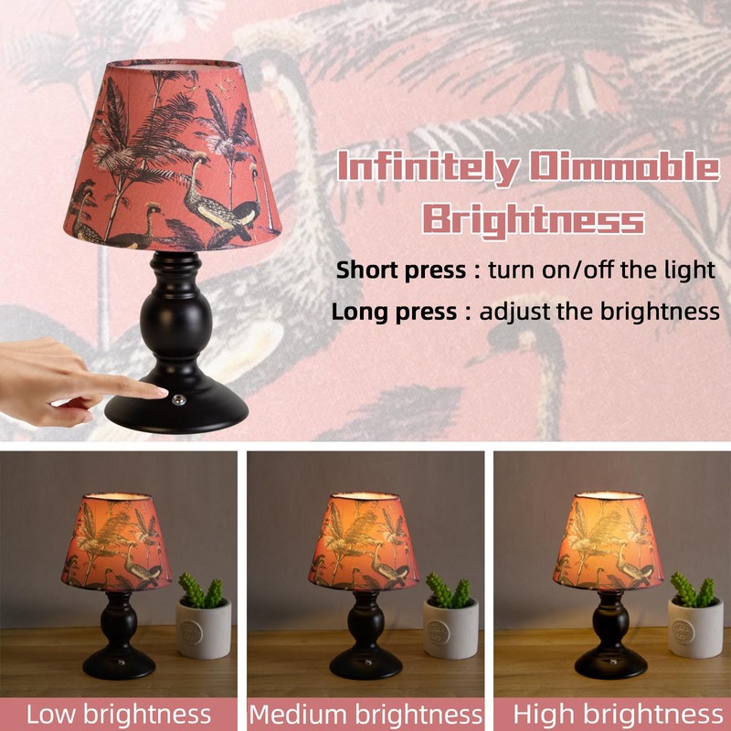 HOMMAX Cordless Table Lamp,Rechargeable Battery Lamps with Dimmable Touch Control,USB