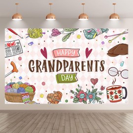 Luminora 72x43inch Happy Grandparents Day Backdrop We Love You Forever Background School Event Decorations Cute Family Gatherings Holiday Party Photo Banner