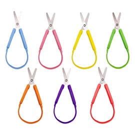HhBdy Childrens Scissors 7 Pcs Colorful Adaptive Design Scissor Toddler Mini Scissors for Special Needs Children
