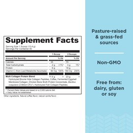 Ancient Nutrition Hydrolyzed Collagen Peptides Powder, Cold Brew Multi Collagen Protein for Women and Men, 40 Servings, Supports Skin and Nails, Gut Health, 17.5 oz