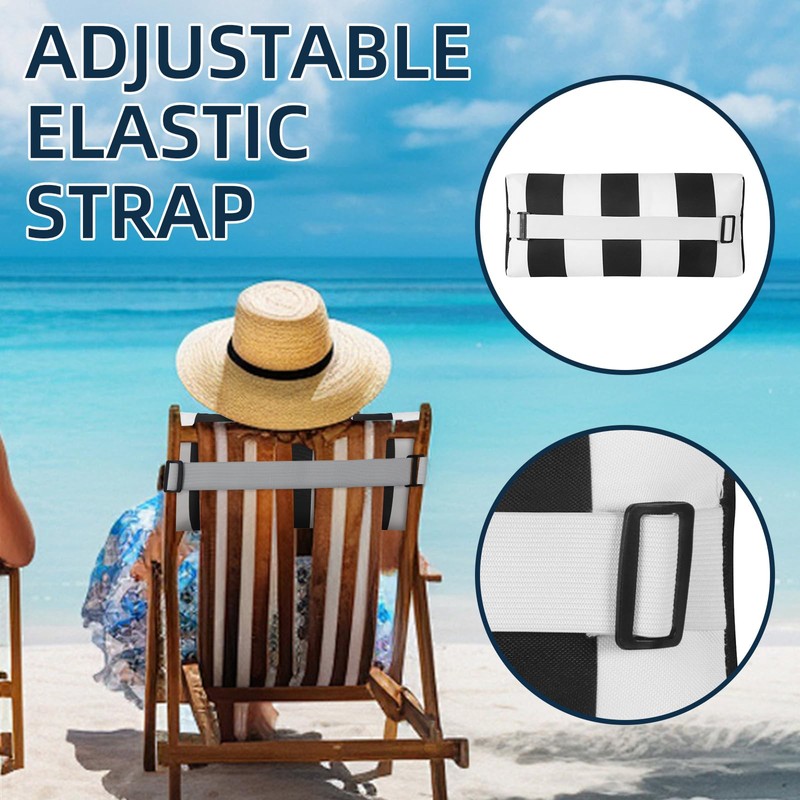 ZOBGOWE Outdoor Pillow for Chaise Lounge Chair, 2pcs Striped Chaise