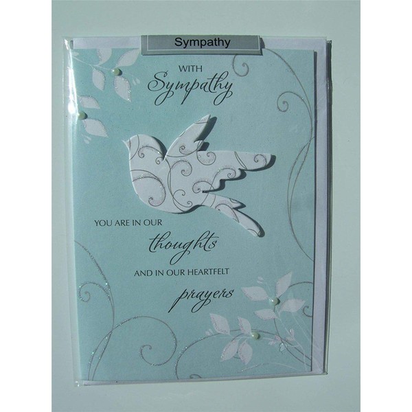 A sympathy Pretty Hand-Finished New Greeting Card with a Dove Second Nature