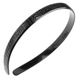 France Luxe 1/2" Ultracomfort Headband - Embossed Croc Black