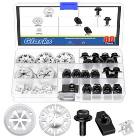 Glarks 70pcs Car Heat Shield Clips with Auto Body Bolt U-Nut Clips Set, 29.6mm 31mm Underbody Heat Shield Fastener, Exhaust Heat Shield Clips with Bumper Fender Bolt for Cars Fastening Accessories