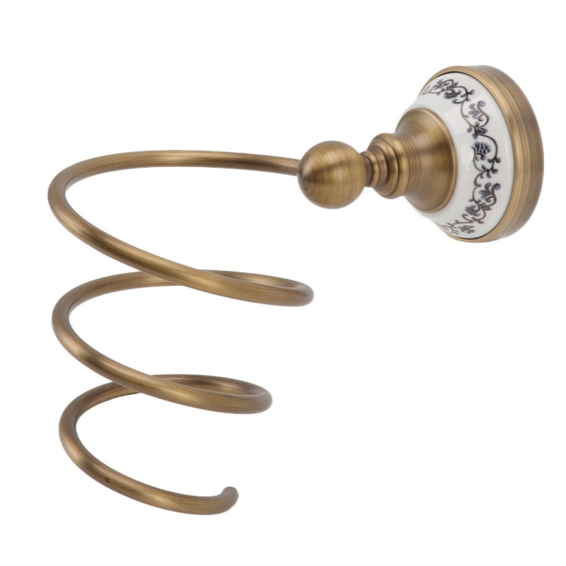 Brass Hair Dryer Holder Antique Retro Hairdryer Hanging Rack for