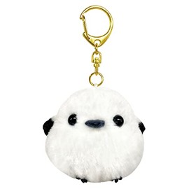 Amufan Plush Fukufuku Shimaenaga Mascot, Key Holder, White, XS