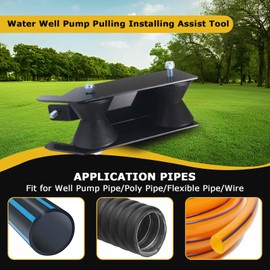 Water Well Pump Pulling Installing Assist Tool, Well Pipe Pulling Tools and Cable Rollers, Manual No Machinery Power Supply, Fit for Well Pump Pipe/Poly Pipe/Flexible Pipe/Wire - Color Black (Black)