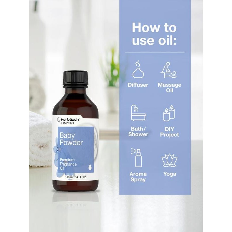 Baby Powder Fragrance Oil – 4oz Liquid | Sweet, Classic