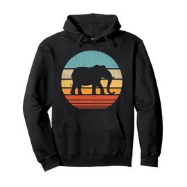 Elephant Retro Vintage Sunset Style 60s 70s Men Women Animal Pullover Hoodie
