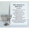 Ganz "Hanukkah Menorah" Charm Figurine +Poem Card Silver Tone Zinc