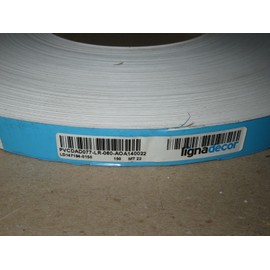 Ligna Decor Roll of White PVC Edge Banding 7/8" x 500' x .025" NO ADHESIVE GLUE