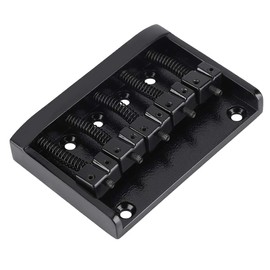 Qinlorgo Bass Bridge Tailpiece, Material metálico de Alta Calidad y Alta Resistencia Puente de bajo eléctrico, anticorrosión para Amantes de los Instrumentos de bajo de 5 Cuerdas(Negro)