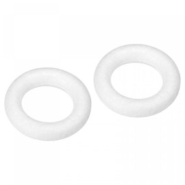 sourcing map 1.1 Inch Foam Wreath Forms Round Craft Rings for DIY Art Crafts, Florists, Home Decoration Pack of 2