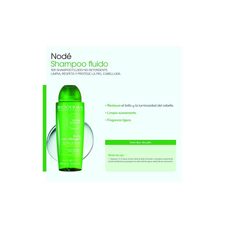 Bioderma Shampoo Nodé Sin Detergente para Todo Tipo de Cabello.