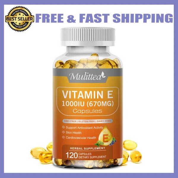 Mulittea Vitamin E 1000 Iu 670mg Capsules - Supports Skin,
