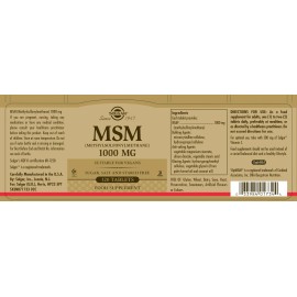 Solgar MSM 1000 mg Joint Support Nutritional Supplement 120 Count Vegan Glute...