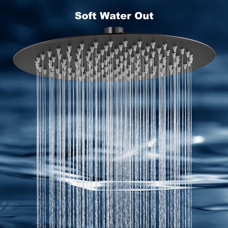 Midanya Round Rainfall Shower Head High Pressure Stainless Steel Waterfall