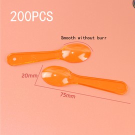 200 Pieces Independent packaging Mini Spoons, Colorful Disposable Spoons for Yogurt Pudding Spoon, Ice Cream Spoon, Tasting Spoons, Small Dessert Spoons