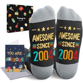 HAPPYPOP 22nd Birthday Gifts Socks - Unisex Adults, 2004 Birthday Socks for Man Woman