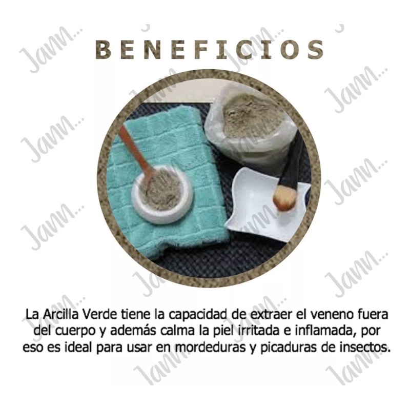 JANN Arcilla Verde Para Regeneración Celular Y Piel Grasa, 500g