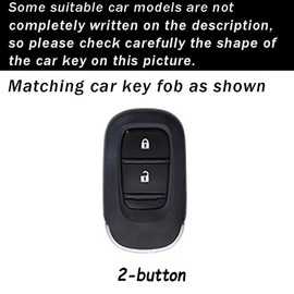 ontto 2-button Leather Key Case Key Fob Holder Fit for Honda Accord Civic HR-V CR-V Pilot Sport SI EX EX-L Touring 2022 2023, Brown