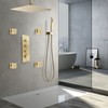 Brushed Gold 4 Pack HOMEDEC 2inch Brass Square Massage Shower
