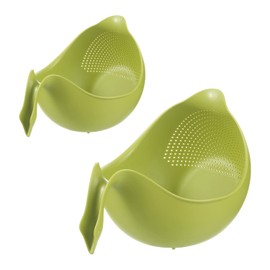 2 Pack Kitchen Colander Strainer Set, Multi-Functional Kitchen Strainers with Plastic Handles, Colander Plastic Set, Perfect for Cleaning and Draining Rice, Quinoa, Vegetables and Fruits